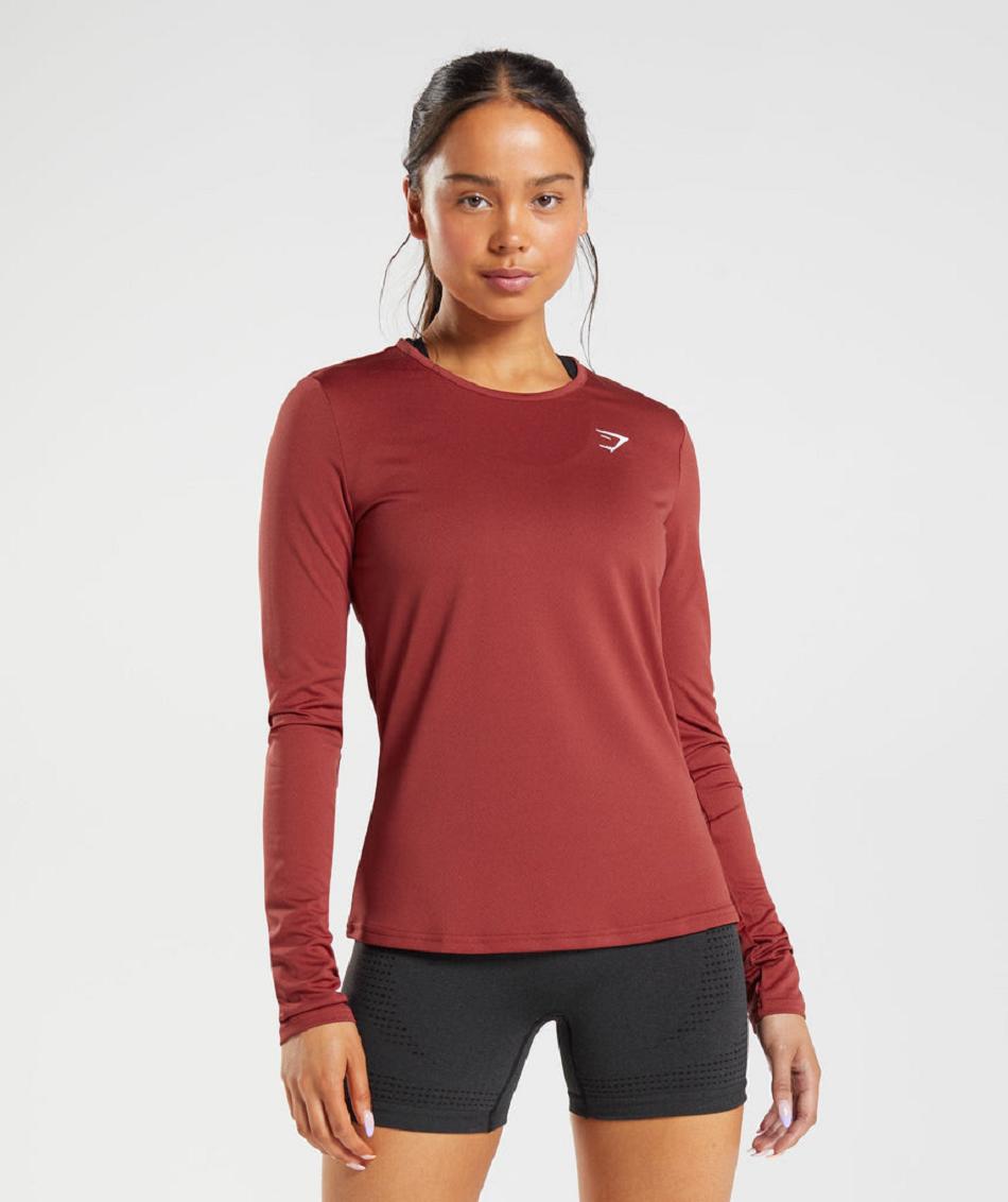 Long Sleeve Gymshark Entrenamiento Mujer Rojas | CO 2295JPQ